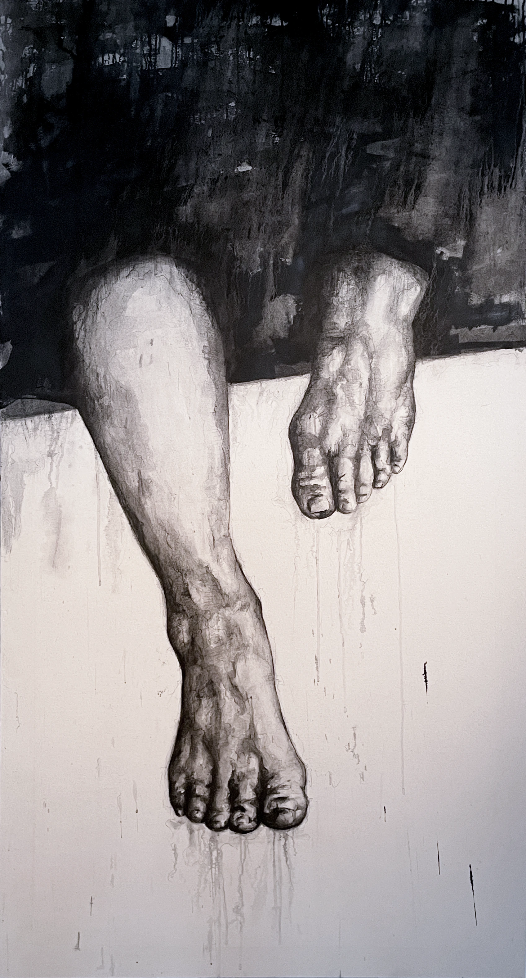 Serie de pinturas figurativas basadas en la investigación sobre el color negro